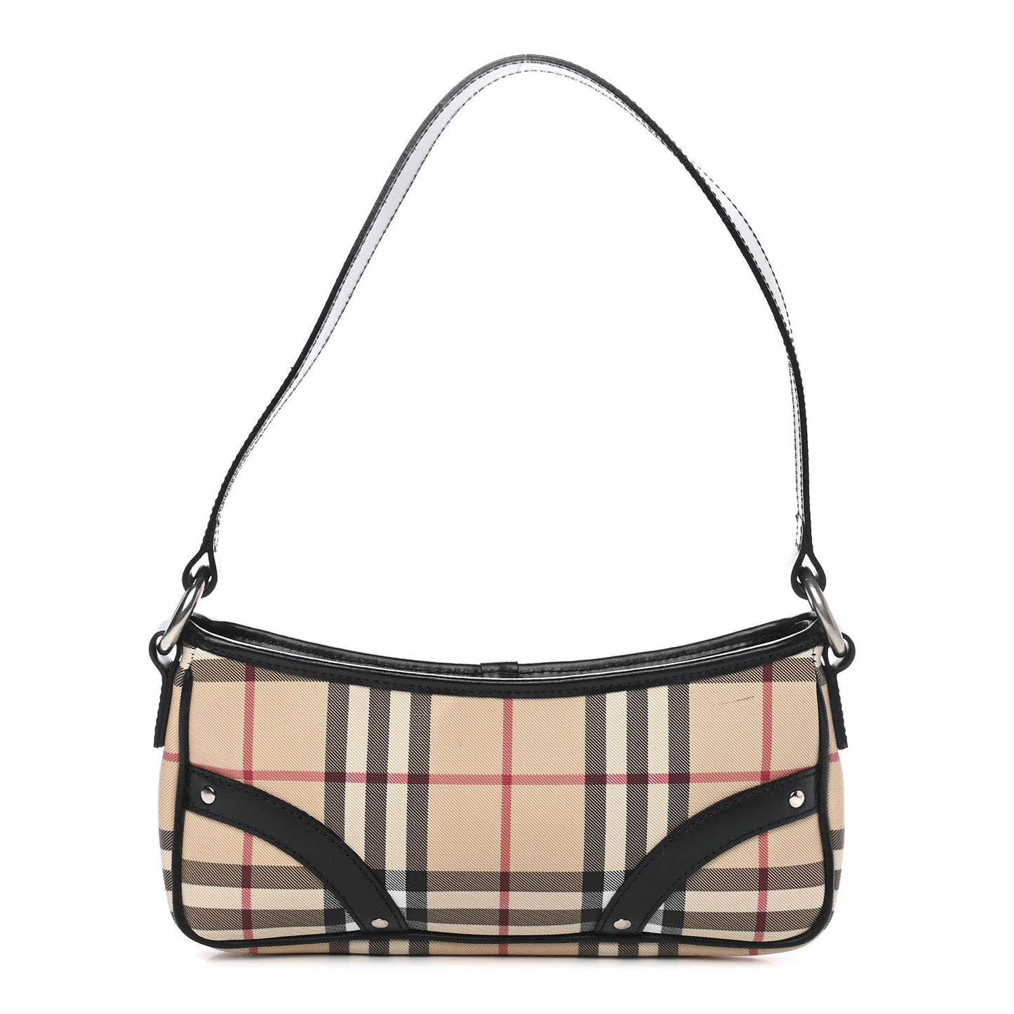 House Check Studded Shoulder Bag Black