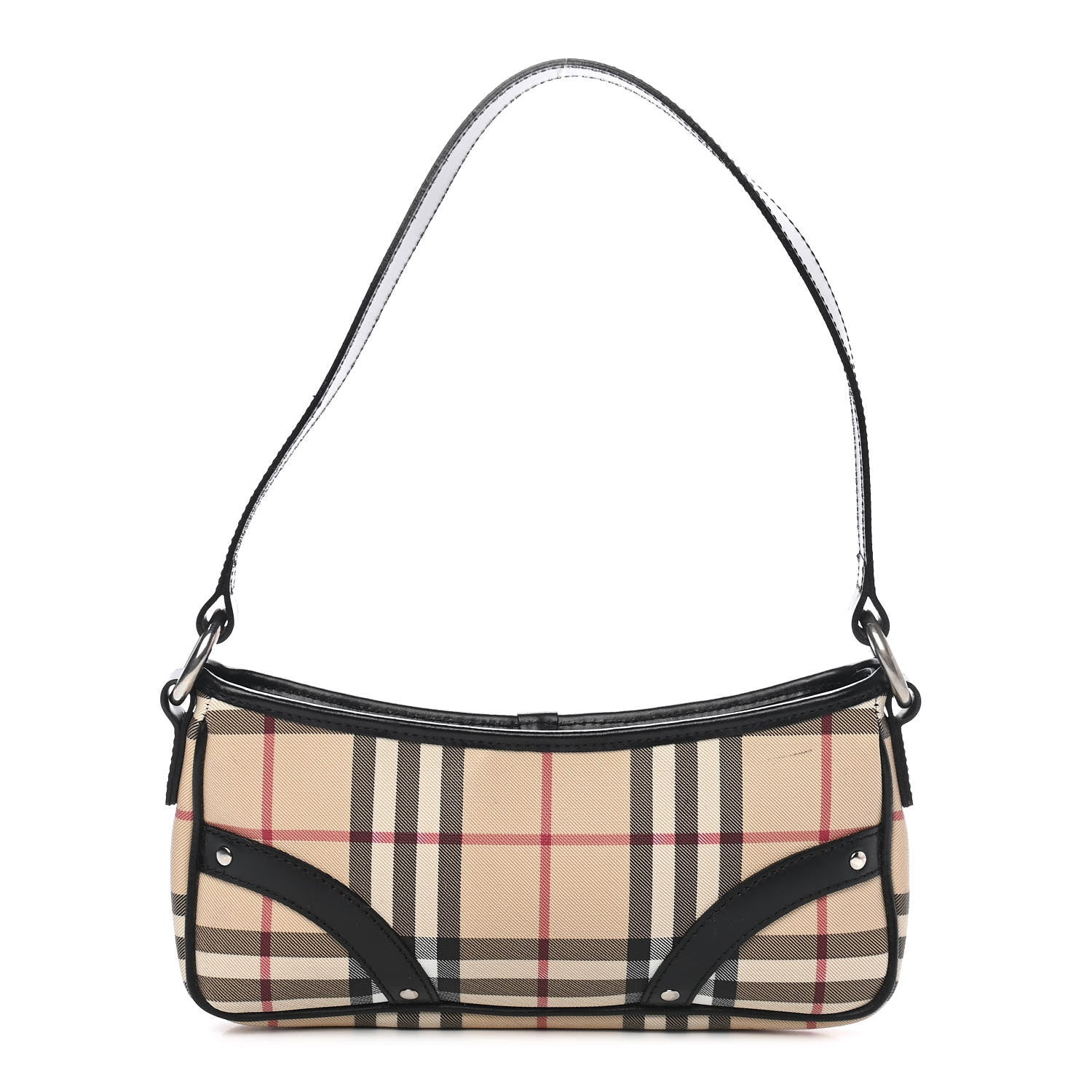 Burberry House Check Studded Shoulder Bag Black 1 of 11