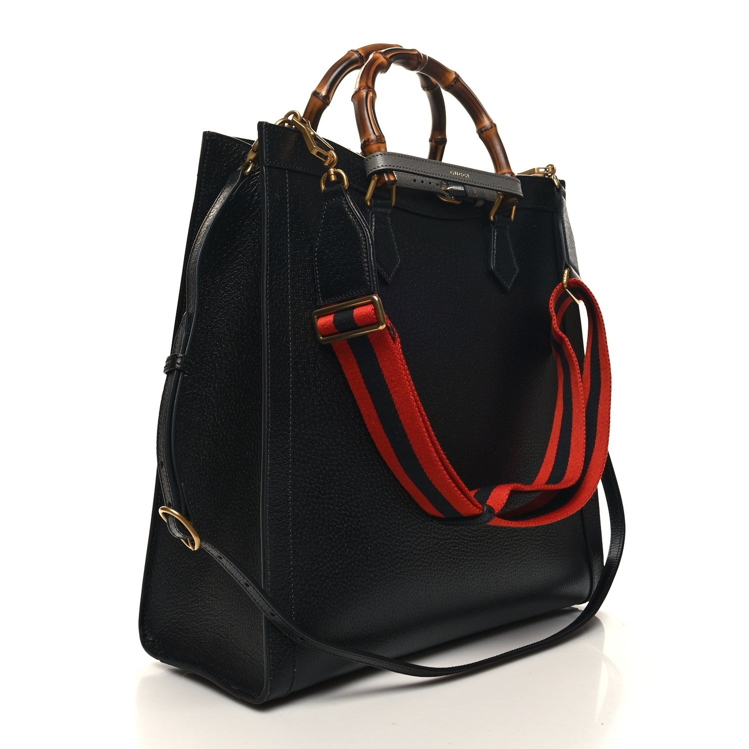 Gucci Wonka Grain Calfskin Large Diana Tote Bag Black 3 of 11