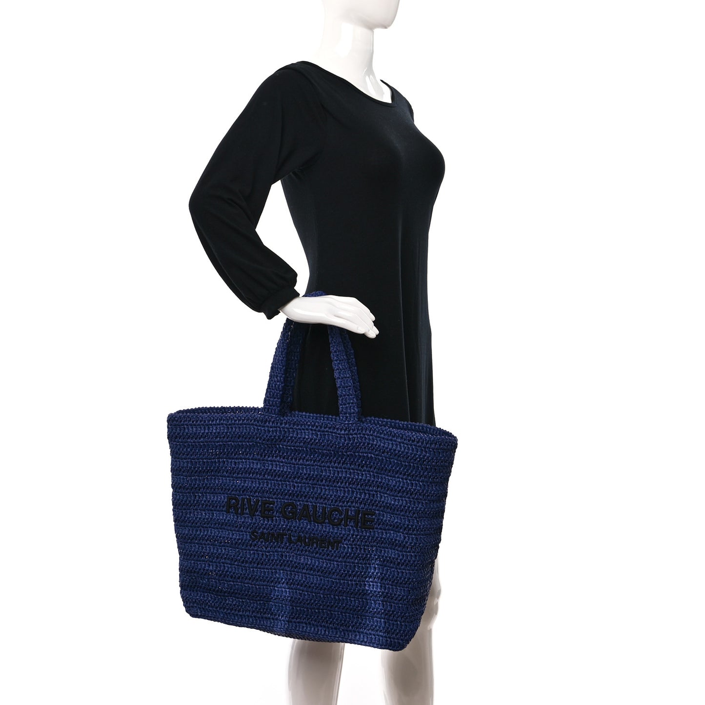 Raffia Rive Gauche Tote Blue