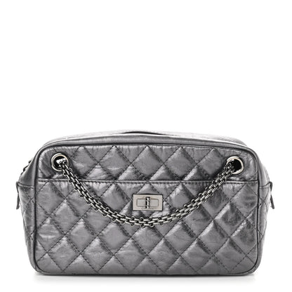 Chanel Metallic Aged Calfskin Quilted Medium Reissue Camera Case Dark Silver 1 of 11