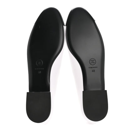 Chanel Calfskin Grosgrain Cap Toe CC Moccasin Loafers 40 White Black 12 of 22