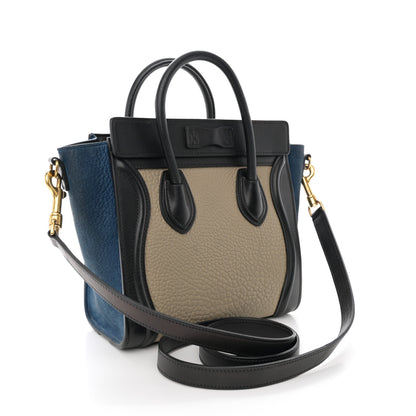 Celine Bullhide Calfskin Nubuck Nano Tri-Color Luggage Light Grey 3 of 15