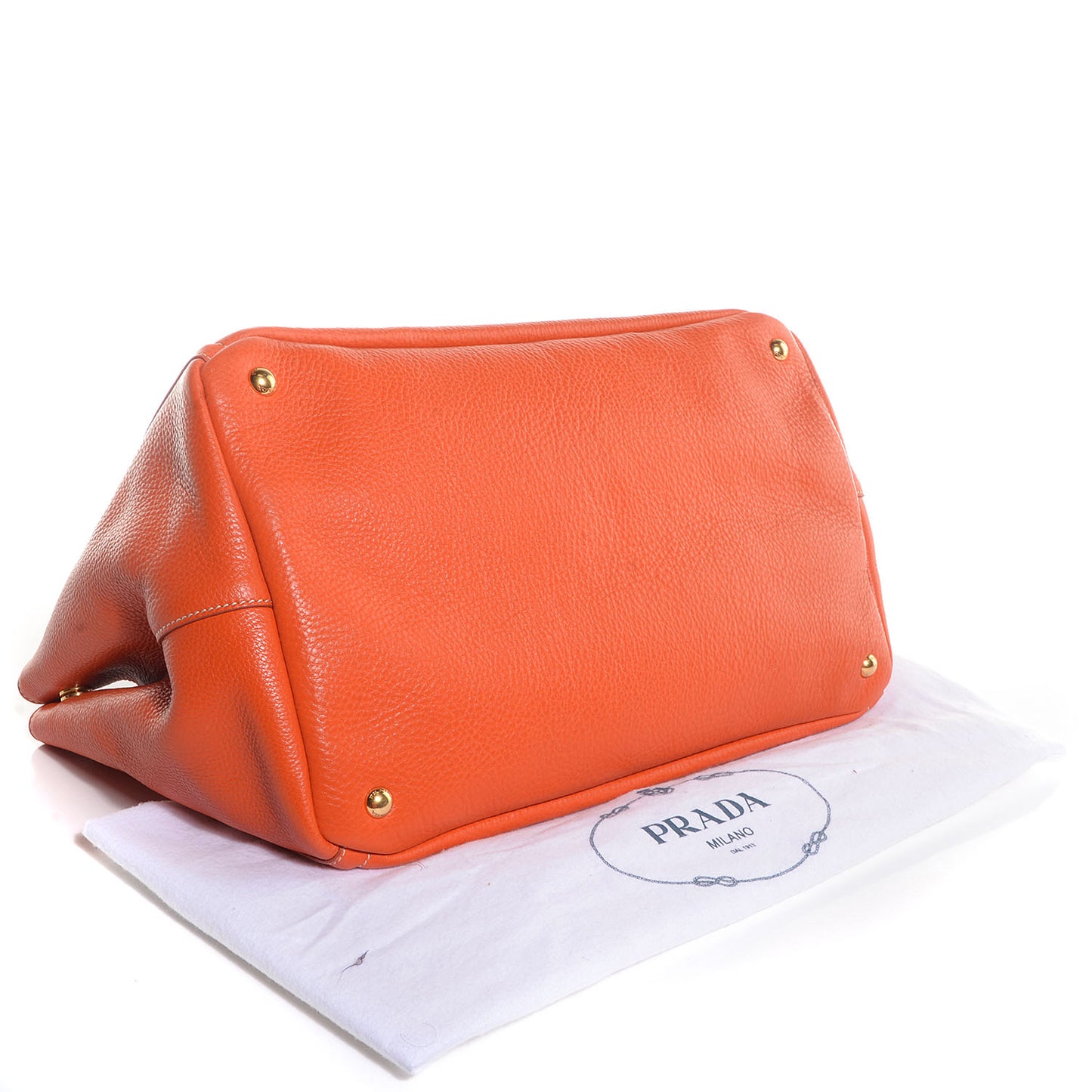 Vitello Daino Shopping Tote Papaya