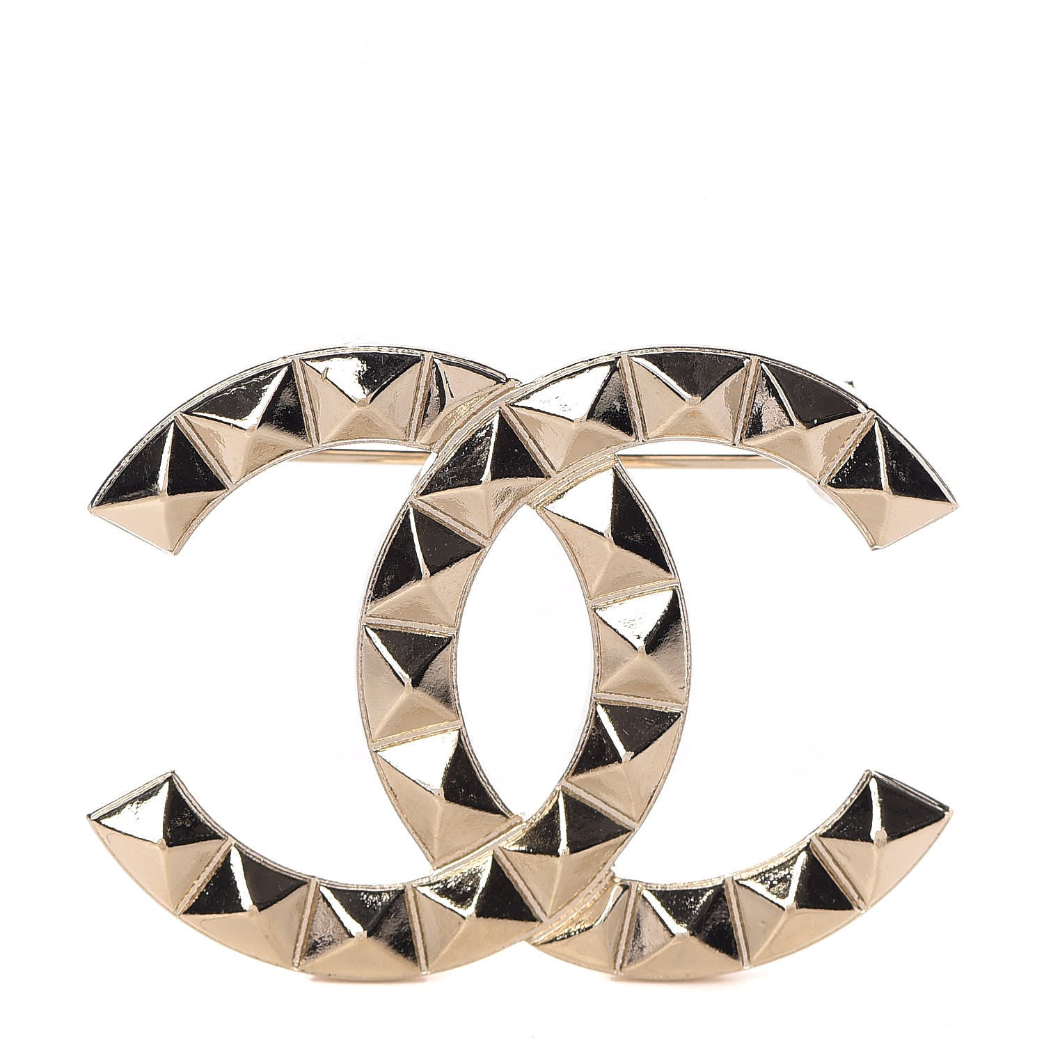 Chanel Studded CC Pin Brooch Gold 1 of 4