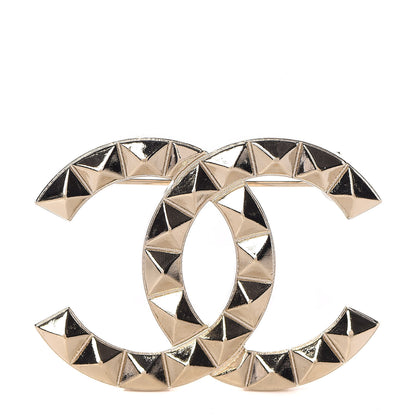 Chanel Studded CC Pin Brooch Gold 1 of 4