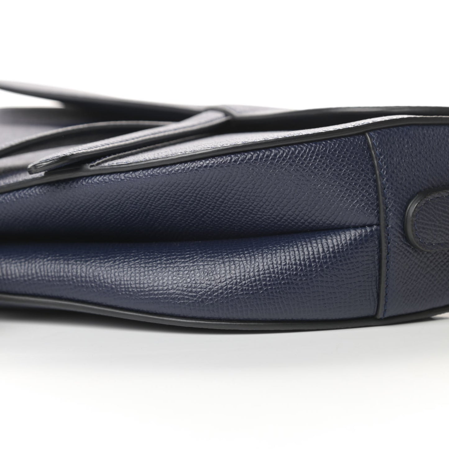 Grained Calfskin Saddle Bag Navy