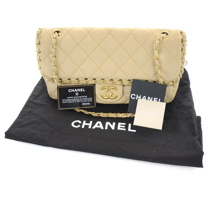 Chanel Lambskin Quilted Chain Me Flap Beige 11 of 11