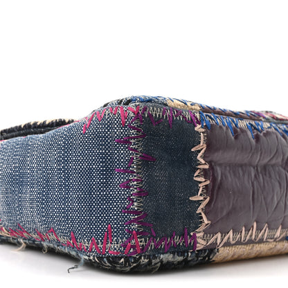 Chanel Denim Tweed Patchwork Jumbo Single Flap Multicolor 9 of 10