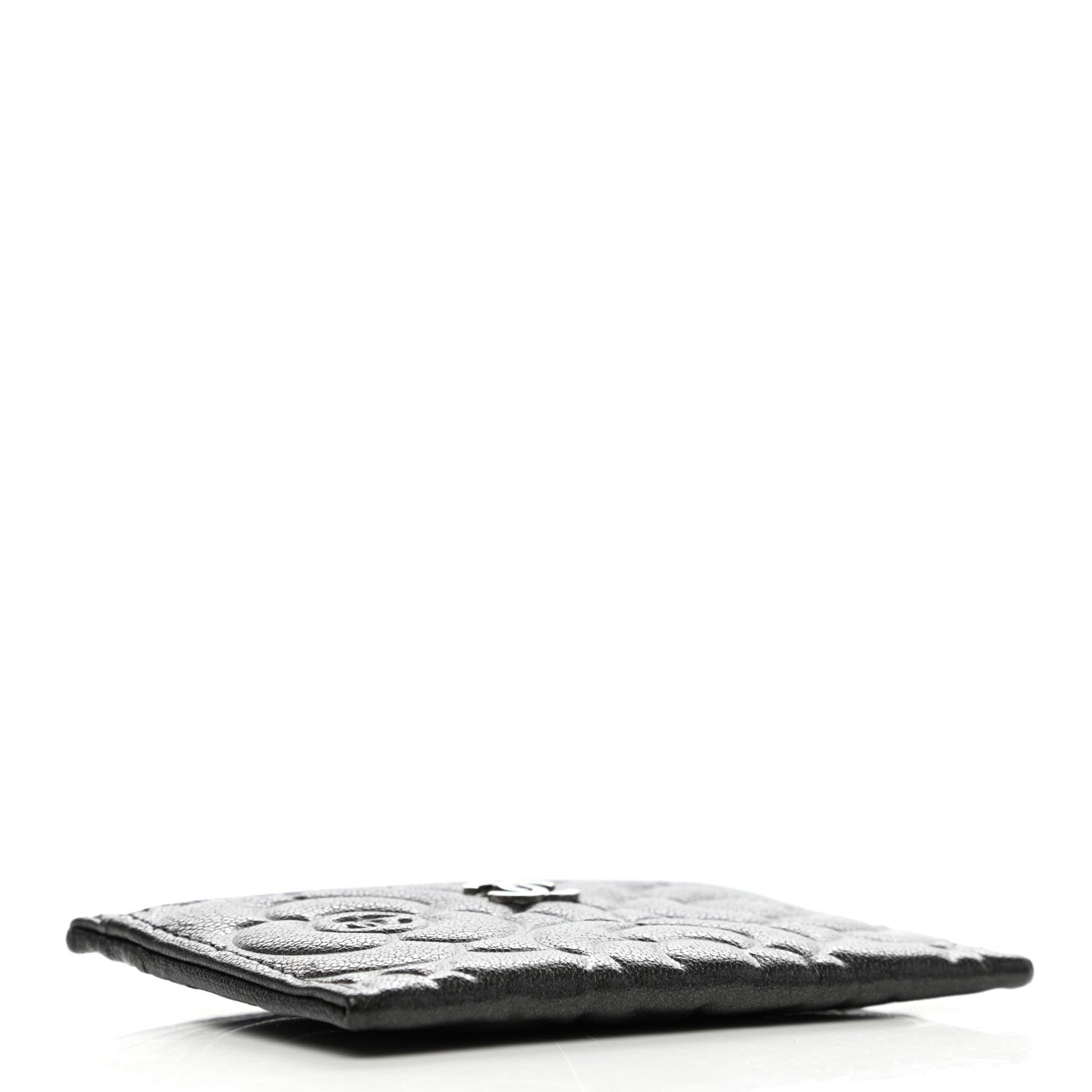 Chanel Goatskin Camellia Embossed Card Holder Black 4 of 10