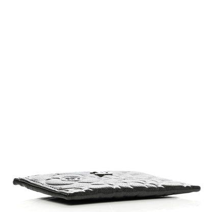 Chanel Goatskin Camellia Embossed Card Holder Black 4 of 10