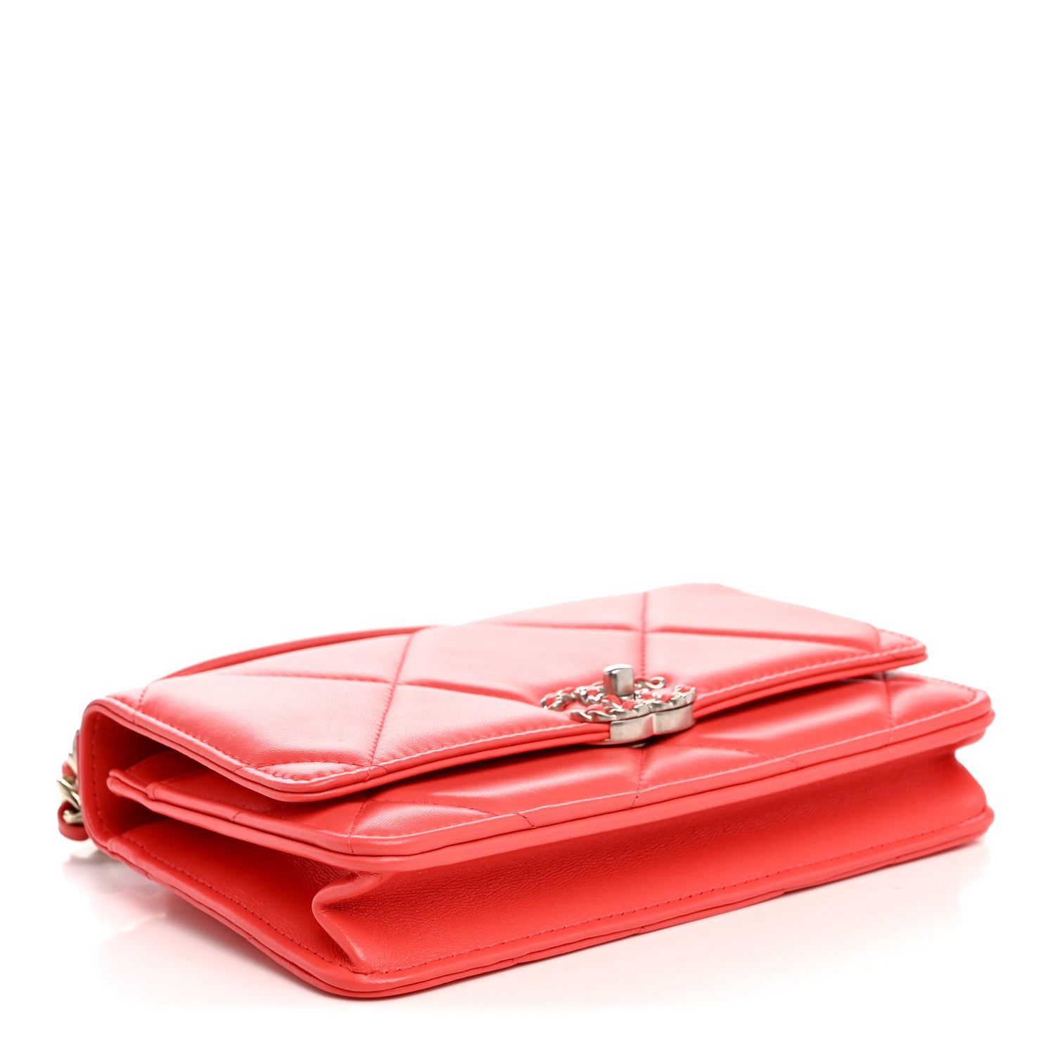 Chanel Lambskin Quilted Chanel 19 Wallet On Chain WOC Coral 4 of 13