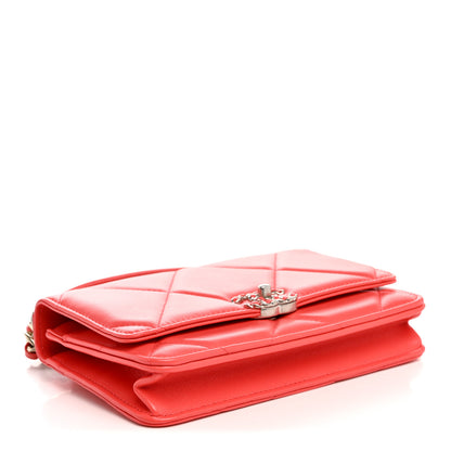 Chanel Lambskin Quilted Chanel 19 Wallet On Chain WOC Coral 4 of 13