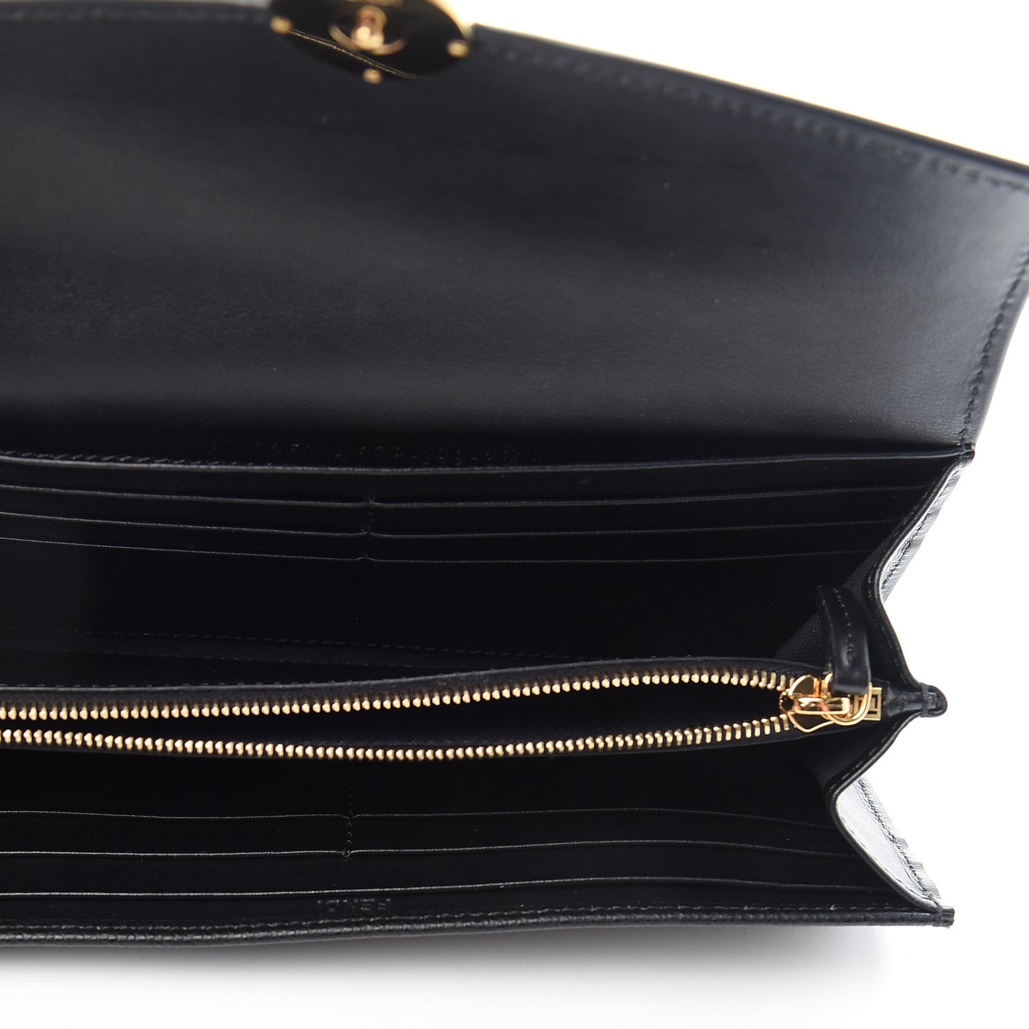 Vitello Cruise F is Fendi Bi-Color FF 1974 Embossed Continental Envelope Wallet Maya Black