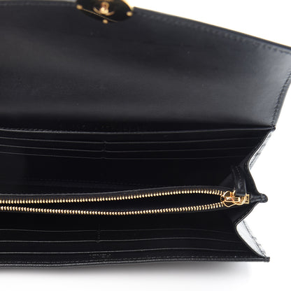 Fendi Vitello Cruise F is Fendi Bi-Color FF 1974 Embossed Continental Envelope Wallet Maya Black 5 of 11