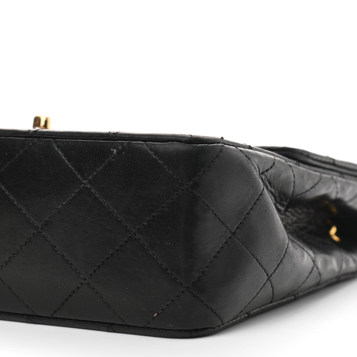 Lambskin Quilted Mini Square Flap Bag Black