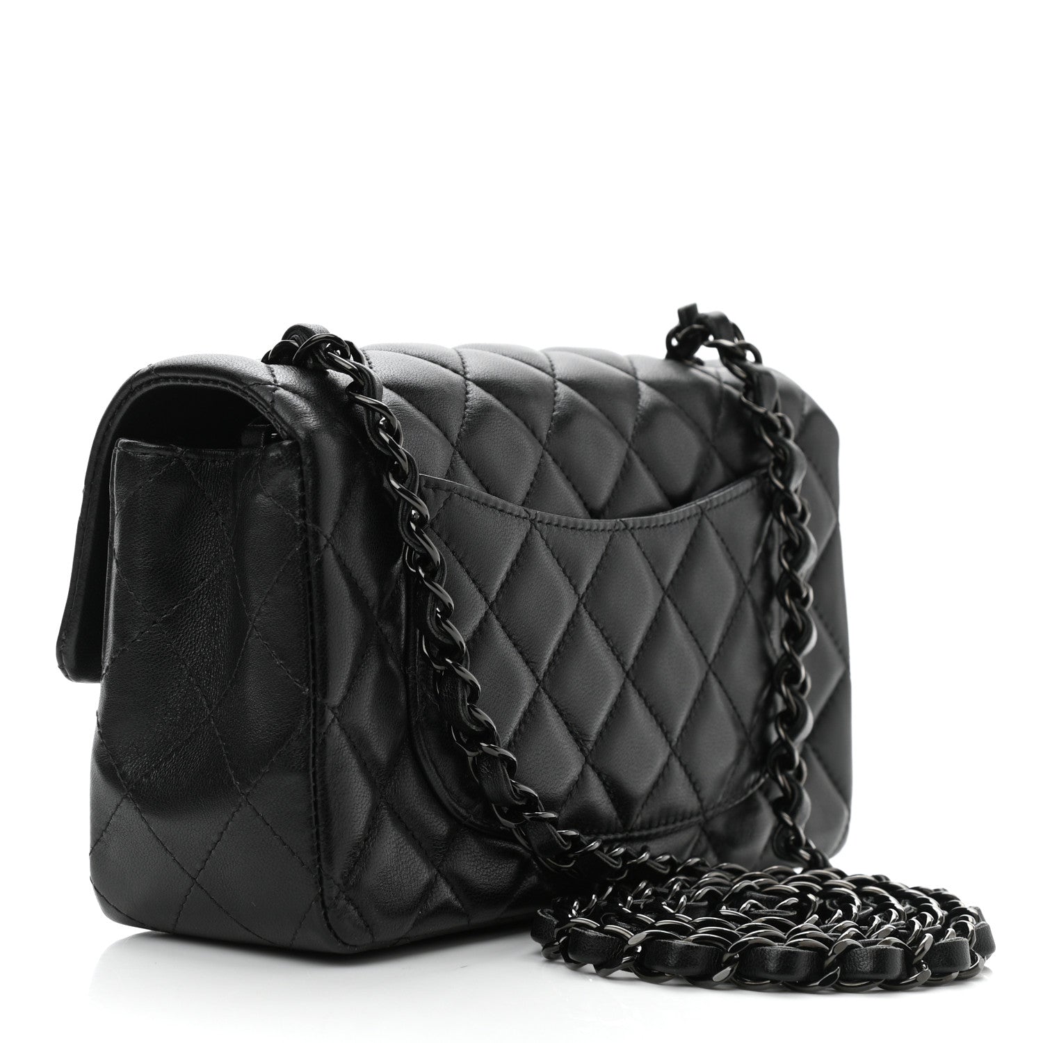 Chanel Lambskin Quilted Mini Rectangular Flap So Black 3 of 11