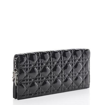 Christian Dior Patent Cannage Lady Dior Convertible Clutch Black 3 of 9