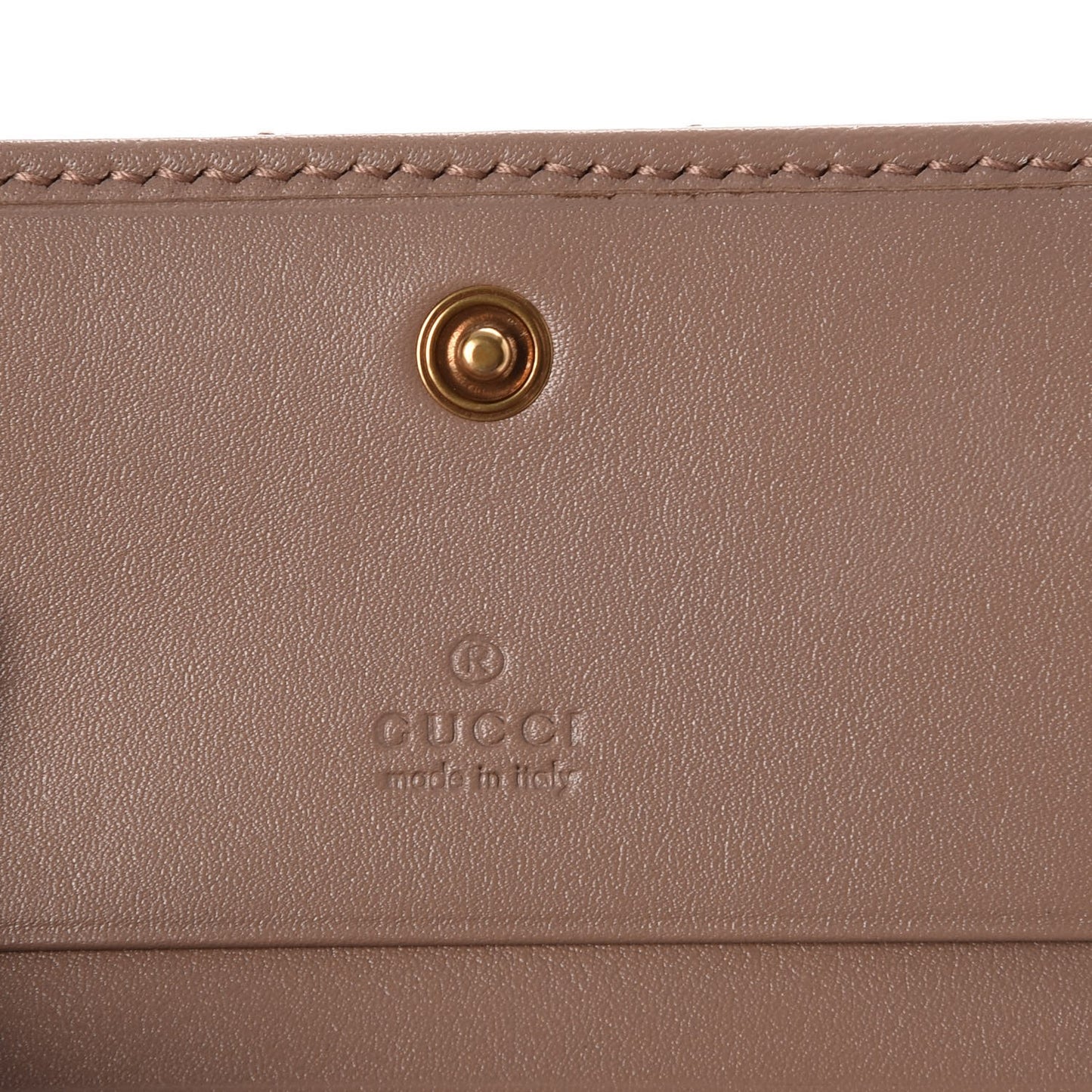 Calfskin Matelasse GG Marmont Card Case Wallet Porcelain Rose