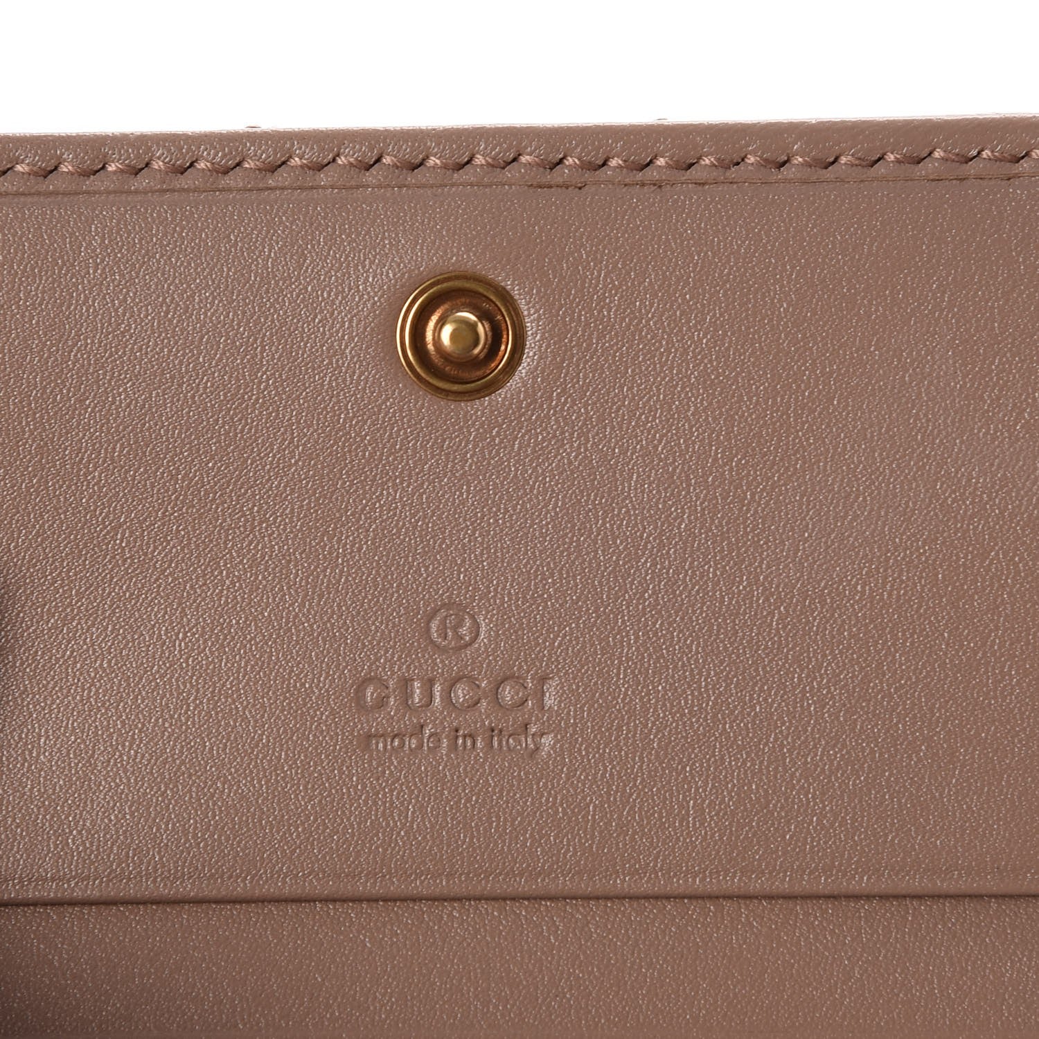 Gucci Calfskin Matelasse GG Marmont Card Case Wallet Porcelain Rose 6 of 8