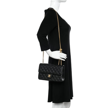 Chanel Lambskin Quilted Small Sweet Camellia Flap Black 2 of 11