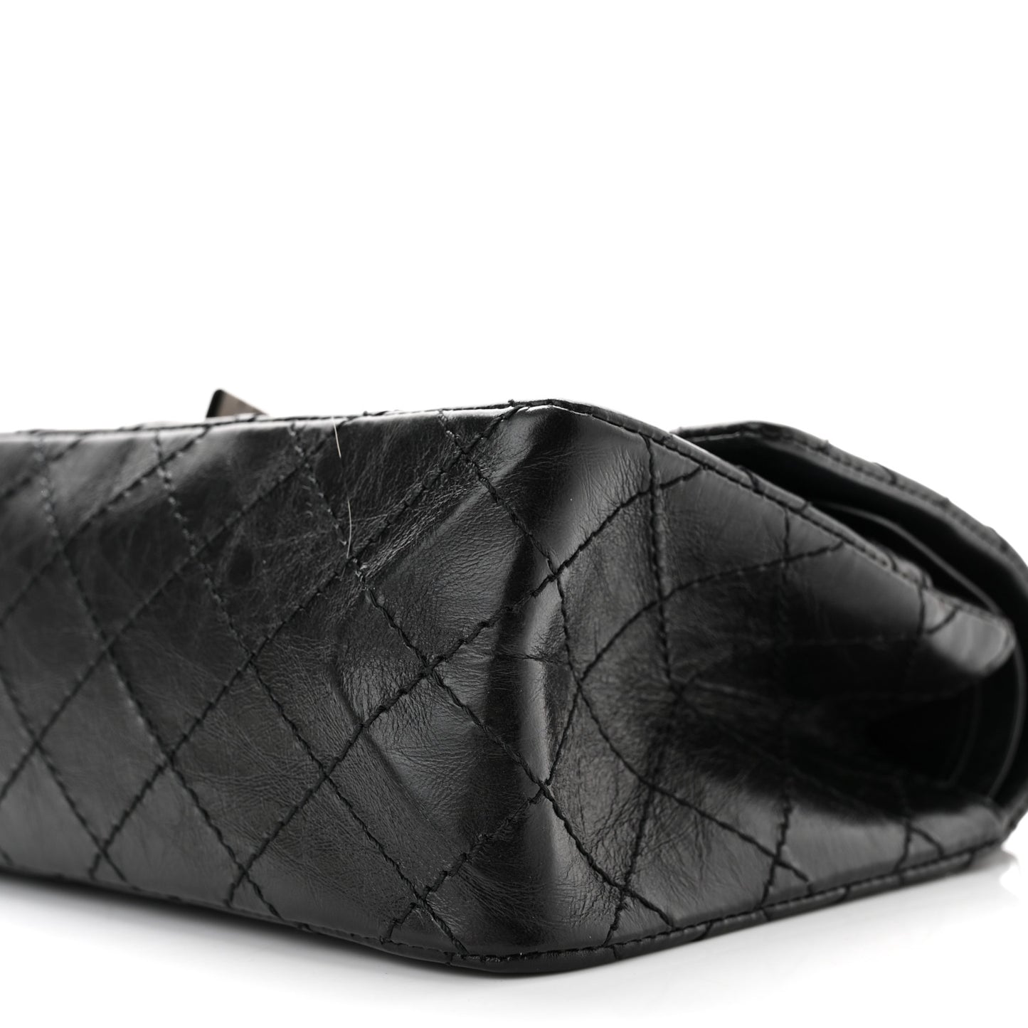 Aged Calfskin Quilted 2.55 Reissue 225 Flap So Black