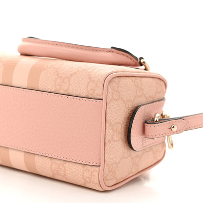 Gucci GG Supreme Monogram Textured Dollar Calfskin Web Super Mini Ophidia Top Handle Bowler Bag Rose Pink 10 of 11