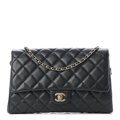 Chanel Caviar Quilted Clutch With Chain Flap Black 1 of 6