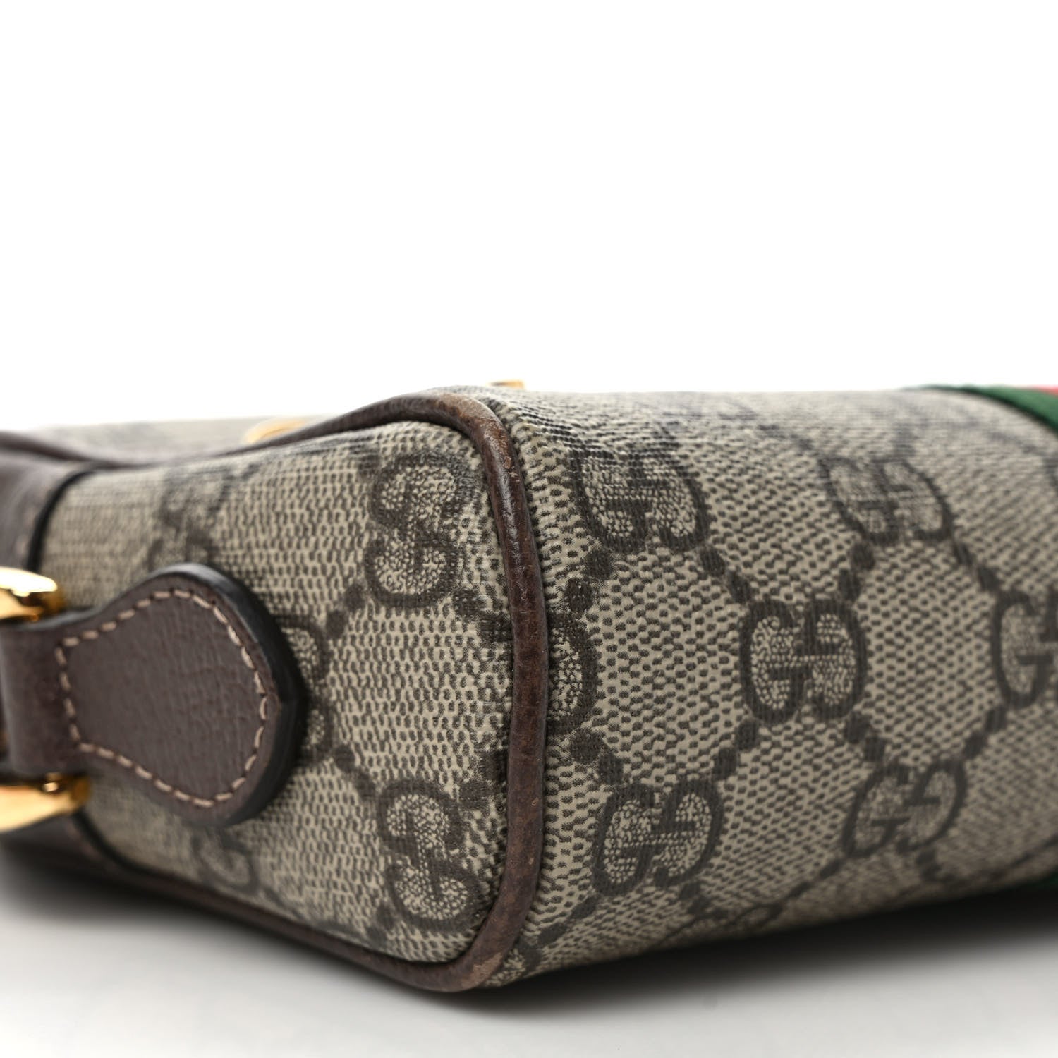 Gucci GG Supreme Monogram Web Mini Ophidia Shoulder Bag Brown 7 of 12