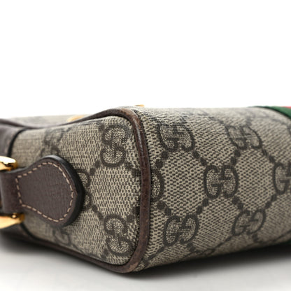 Gucci GG Supreme Monogram Web Mini Ophidia Shoulder Bag Brown 7 of 12