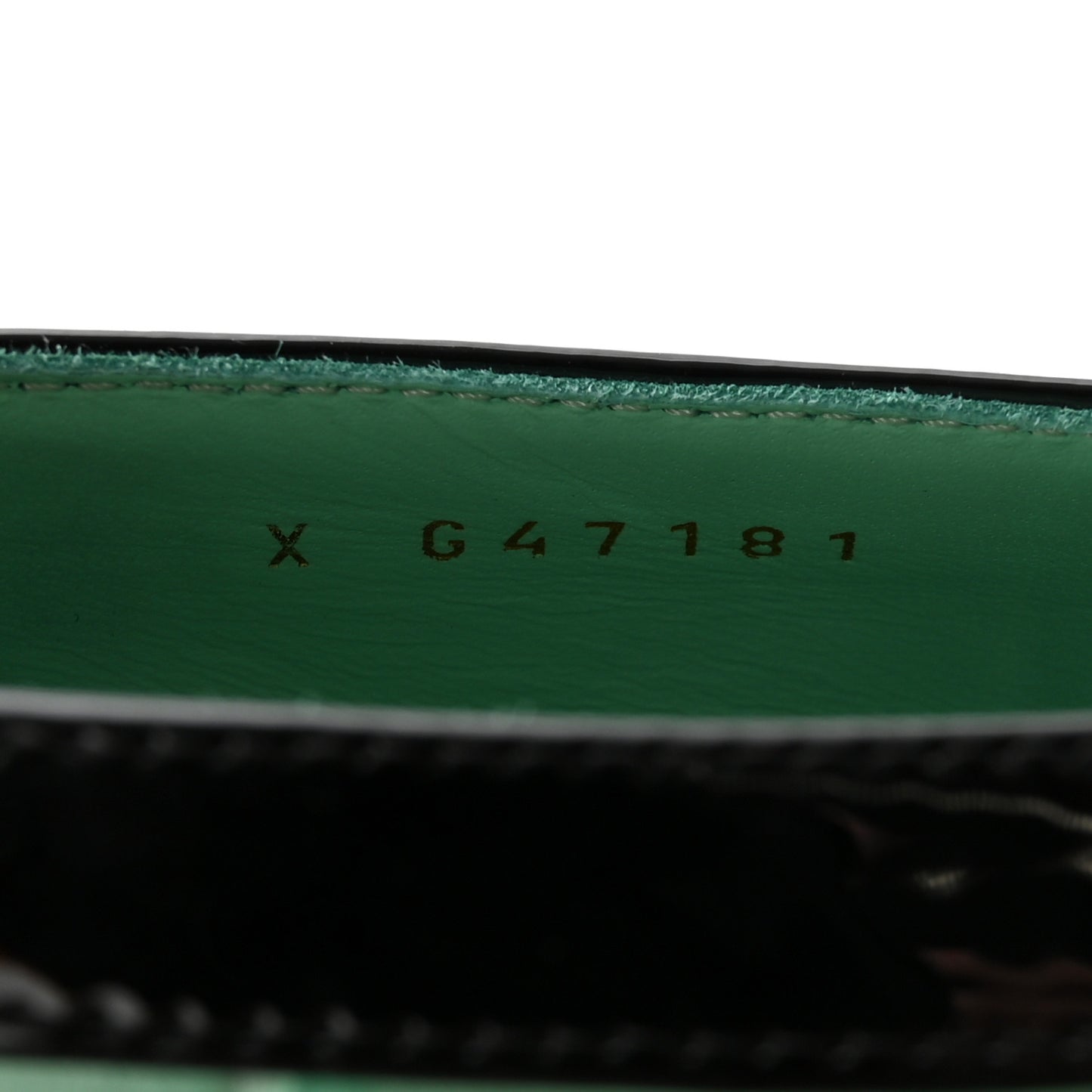 Crocodile Embossed Patent Calfskin Pumps 37.5 Green Black