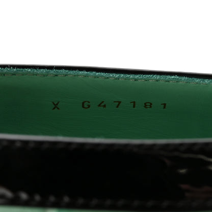 Chanel Crocodile Embossed Patent Calfskin Pumps 37.5 Green Black 9 of 10