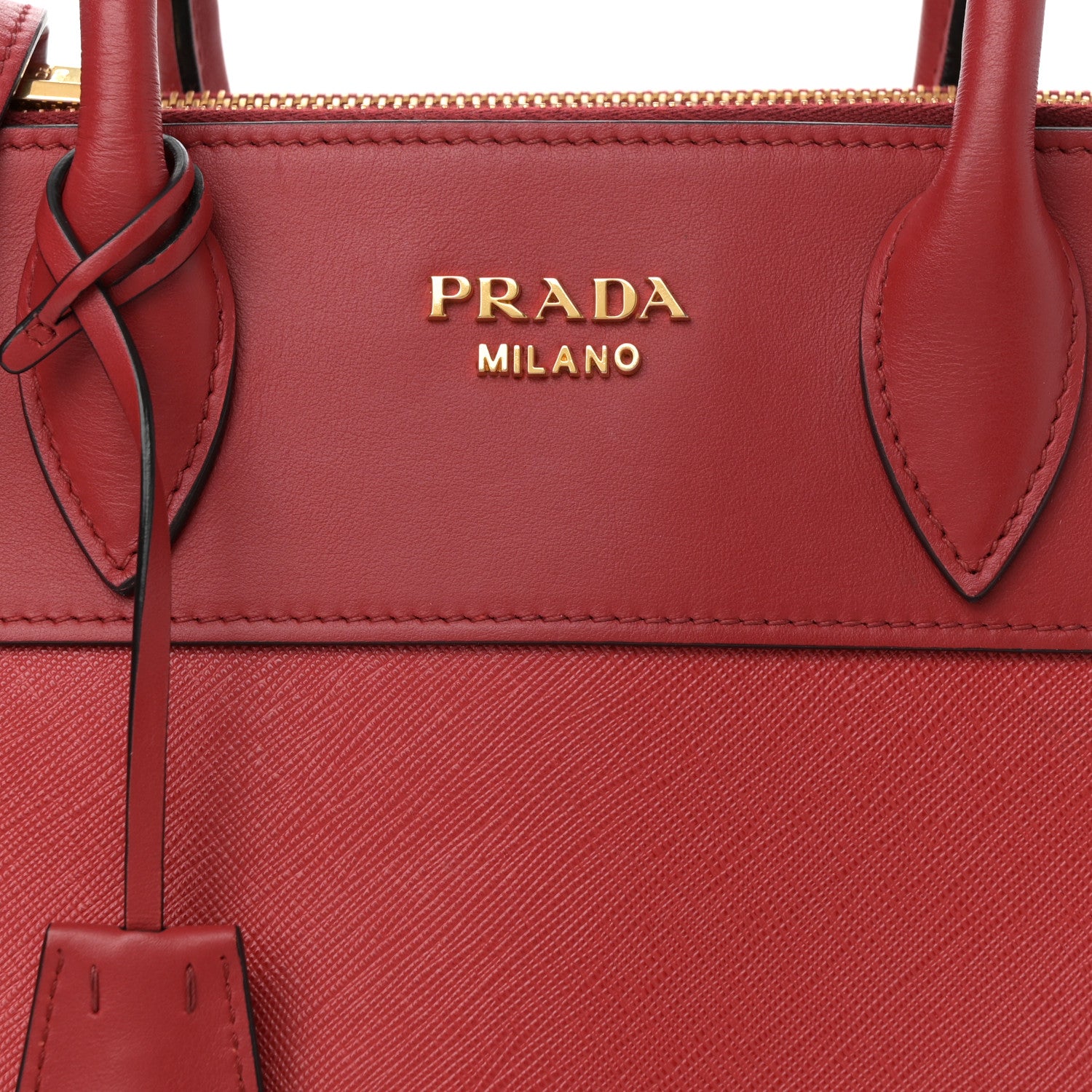 Prada Saffiano City Calfskin Small Paradigme Bag Red 8 of 17