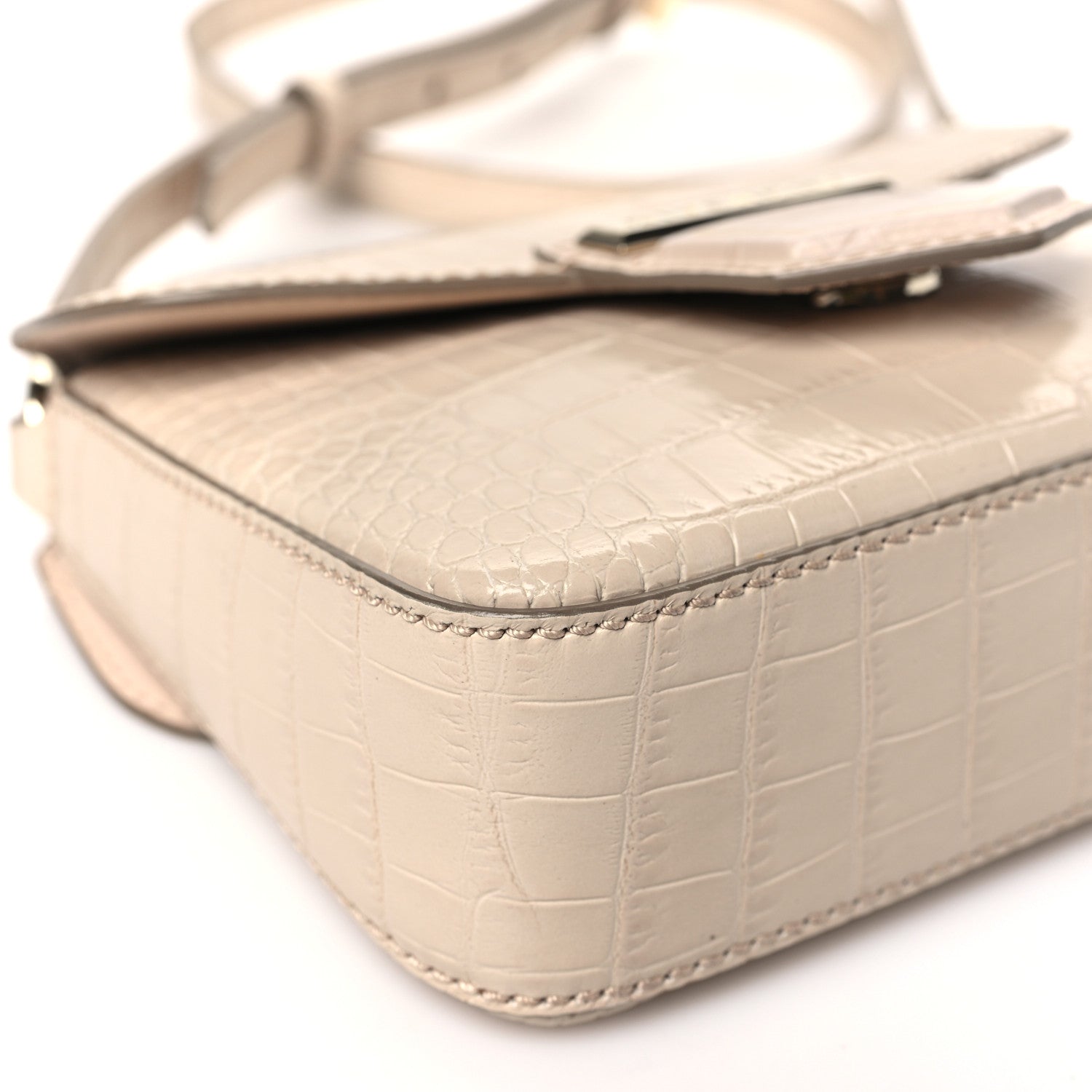 Givenchy Calfskin Crocodile Embossed Mini Nobile Shoulder Bag Nude Pink 8 of 9
