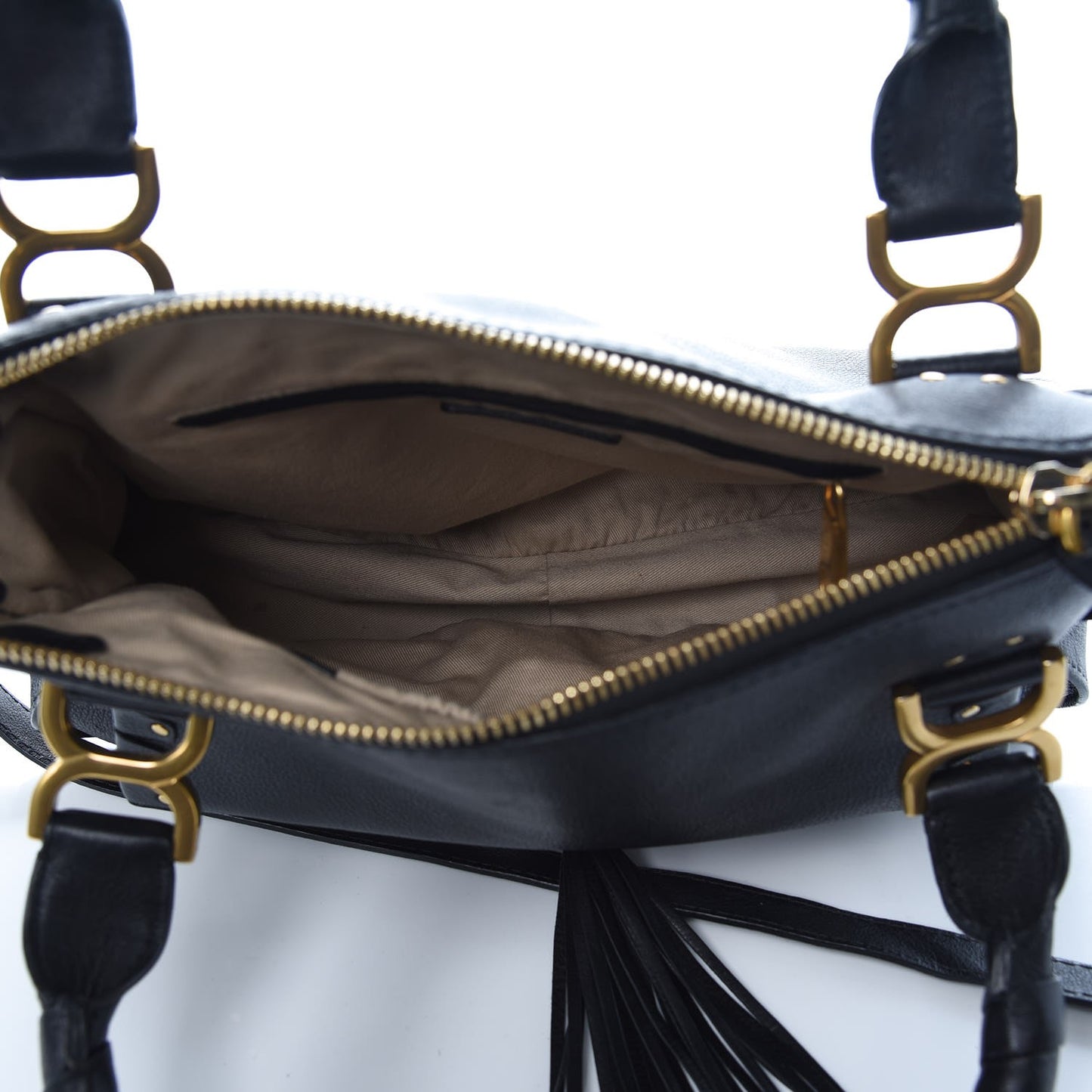 Calfskin Studded Medium Marcie Satchel Black