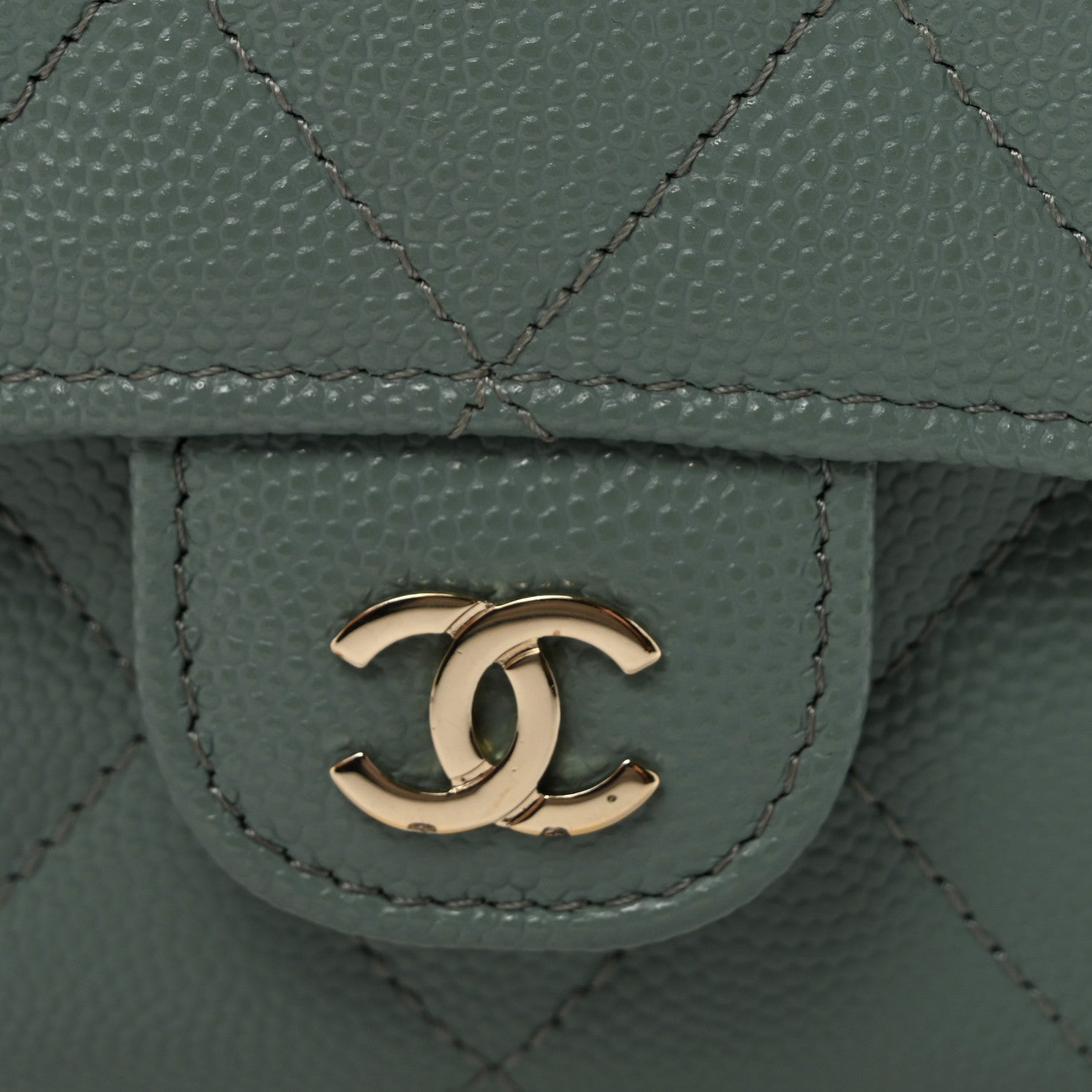 Chanel Caviar Quilted Phone Holder Wallet on Removable Chain Light Blue 10 of 12