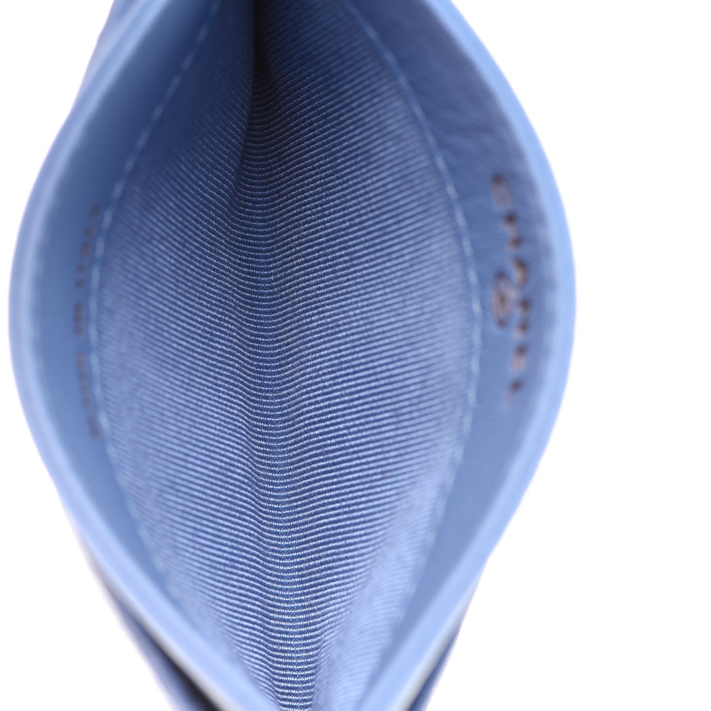 Lambskin Quilted Card Holder Light Blue