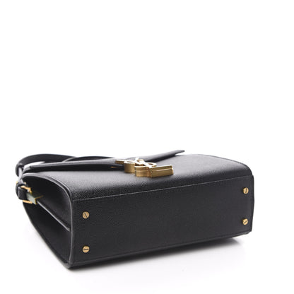 Saint Laurent Grain de Poudre Mini Classic Monogram Cassandra Top Handle Black Rouge Legion 5 of 10