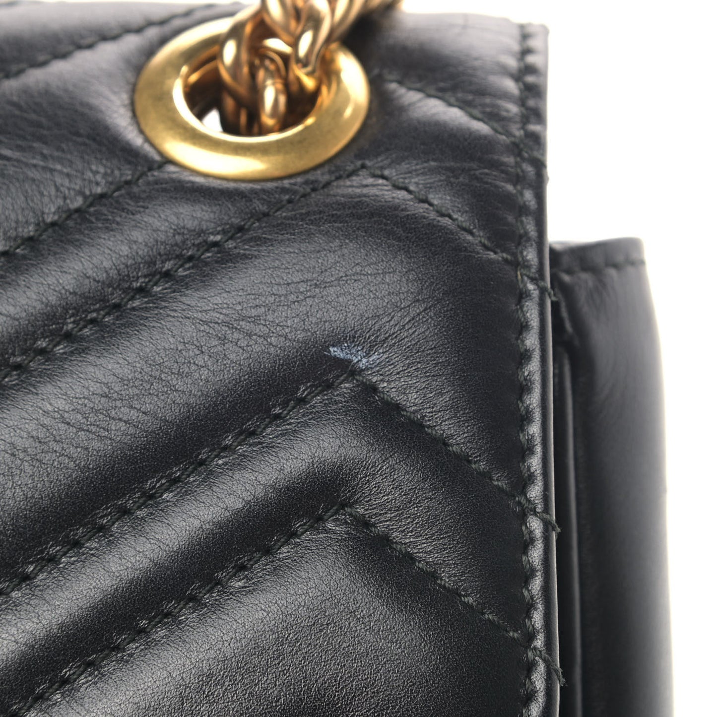 Calfskin Matelasse Medium GG Marmont Shoulder Bag Black