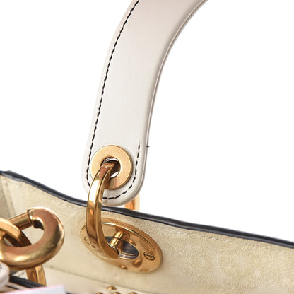 Christian Dior Calfskin Cannage Studded Medium Supple Lady Dior White 8 of 12