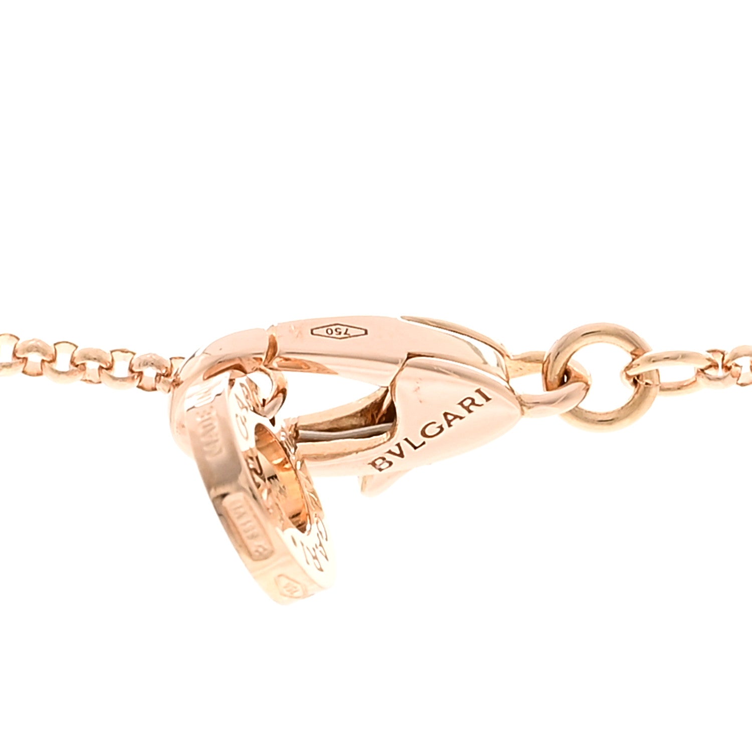 Bulgari 18K Rose Gold Diamond Small B.Zero1 Pave Pendant Necklace 4 of 6