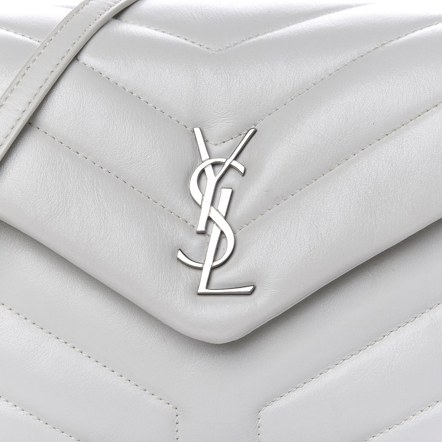 Calfskin Y Quilted Monogram Toy Loulou Chain Satchel Ivory