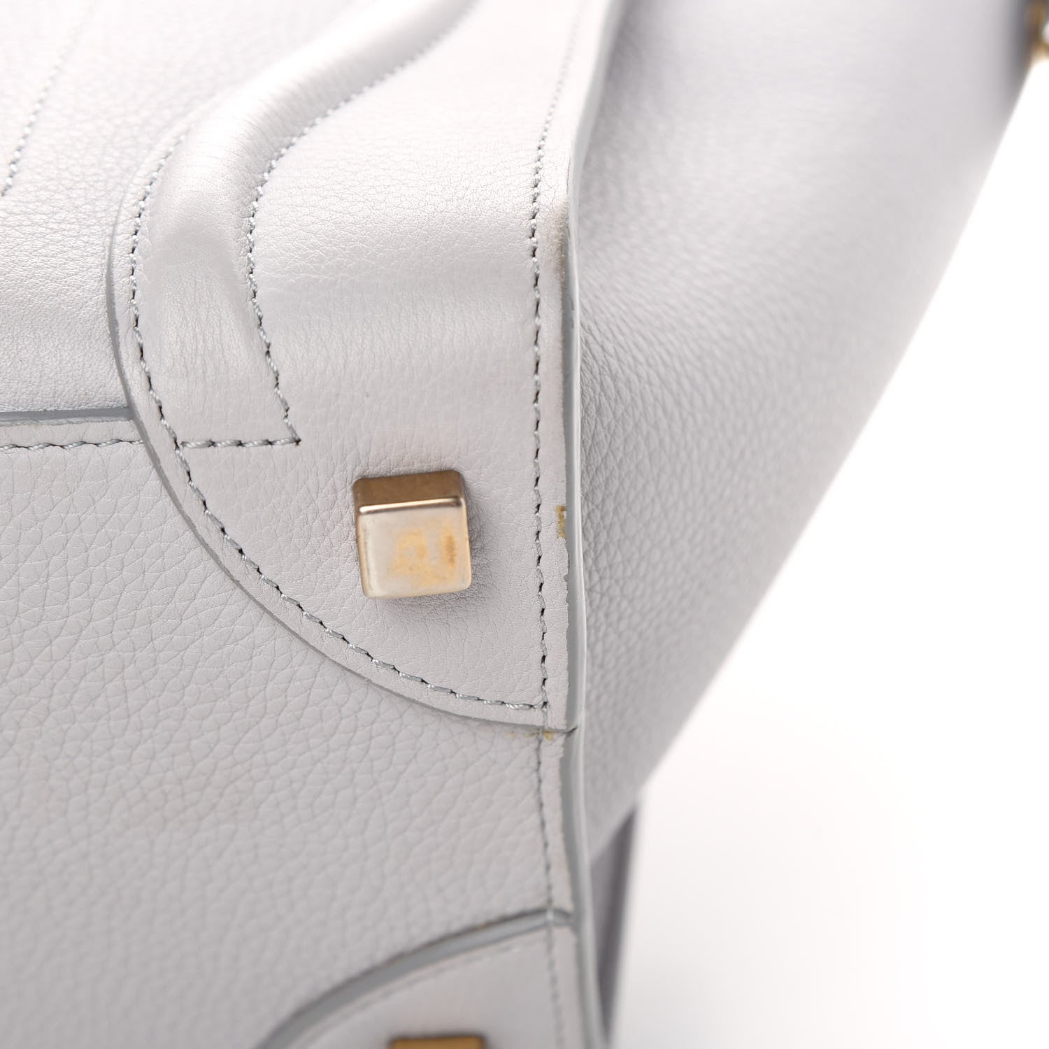 Celine Drummed Calfskin Micro Luggage Light Grey 12 of 12