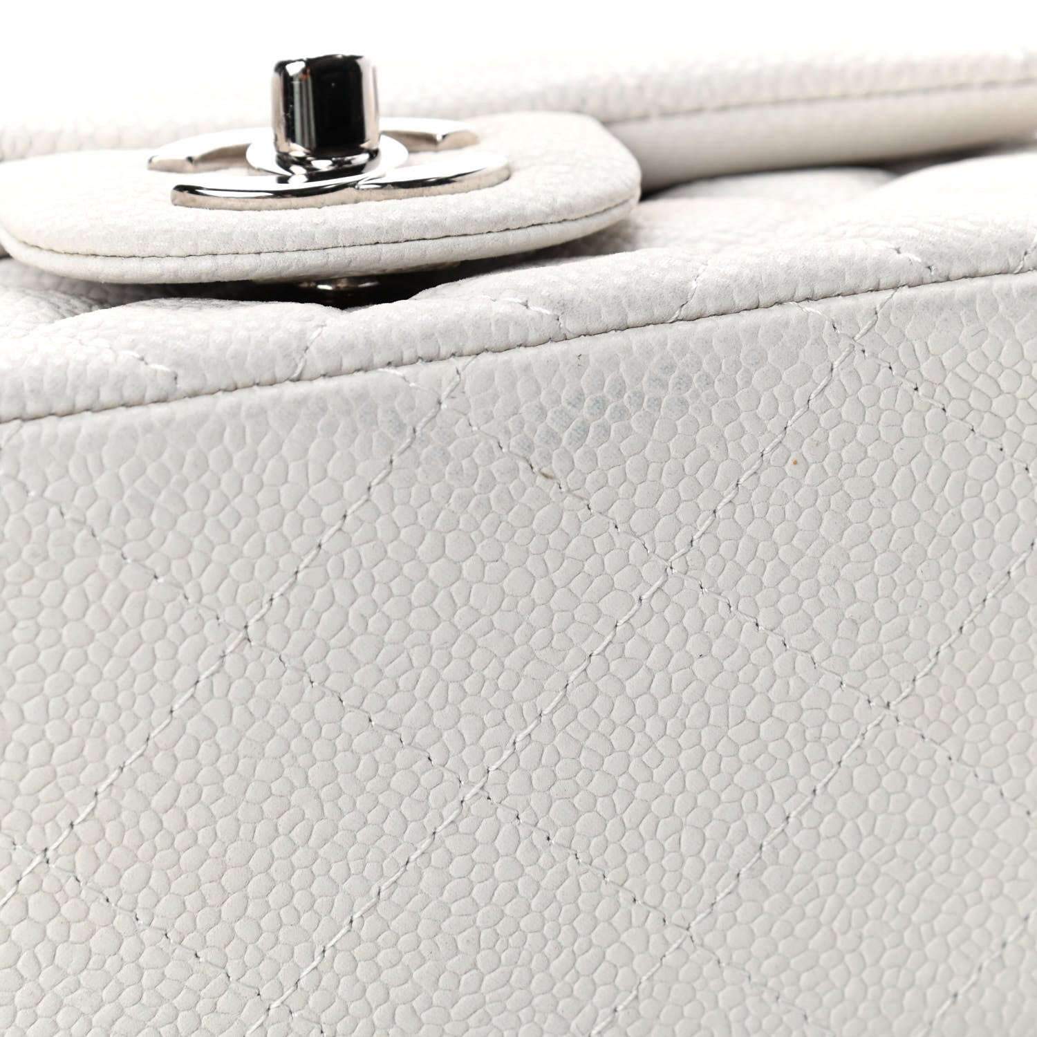 Chanel Caviar Quilted Mini Square Flap White 5 of 6