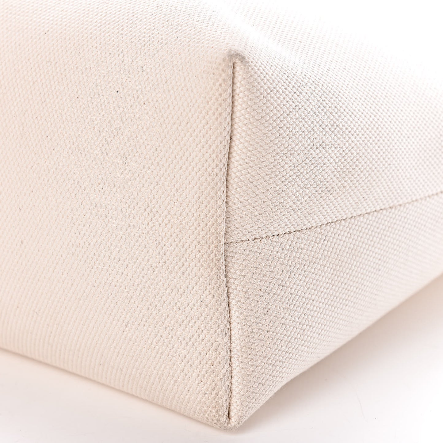 Canvas Calfskin Horizontal Cabas Natural Tan