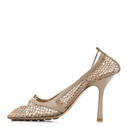 Bottega Veneta Mesh Nappa Chain Sandals 40 Beige Pony 1 of 9