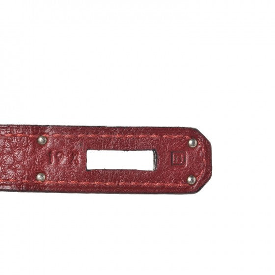 Hermes Taurillon Clemence Birkin 30 Rouge H 7 of 27