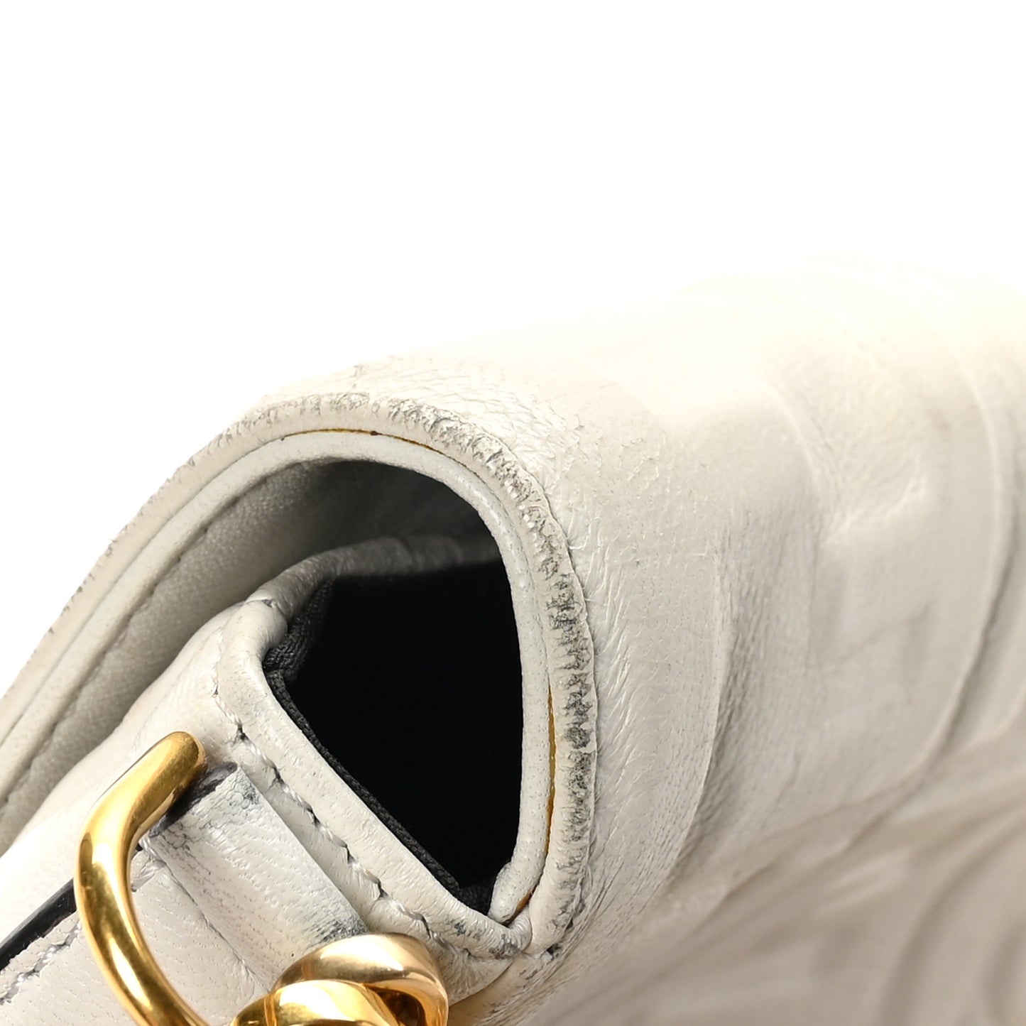 Nappa FF 1974 Embossed Mini Baguette White