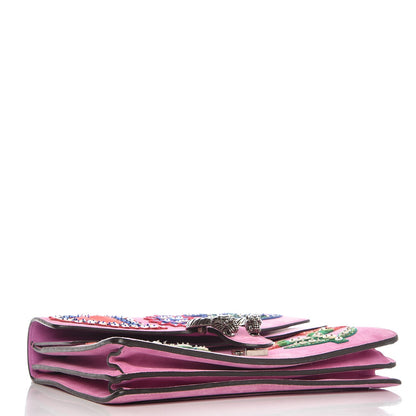 Gucci Suede Cudu Embroidered Medium Dionysus Shoulder Bag Candy Mousse Multicolor 4 of 10