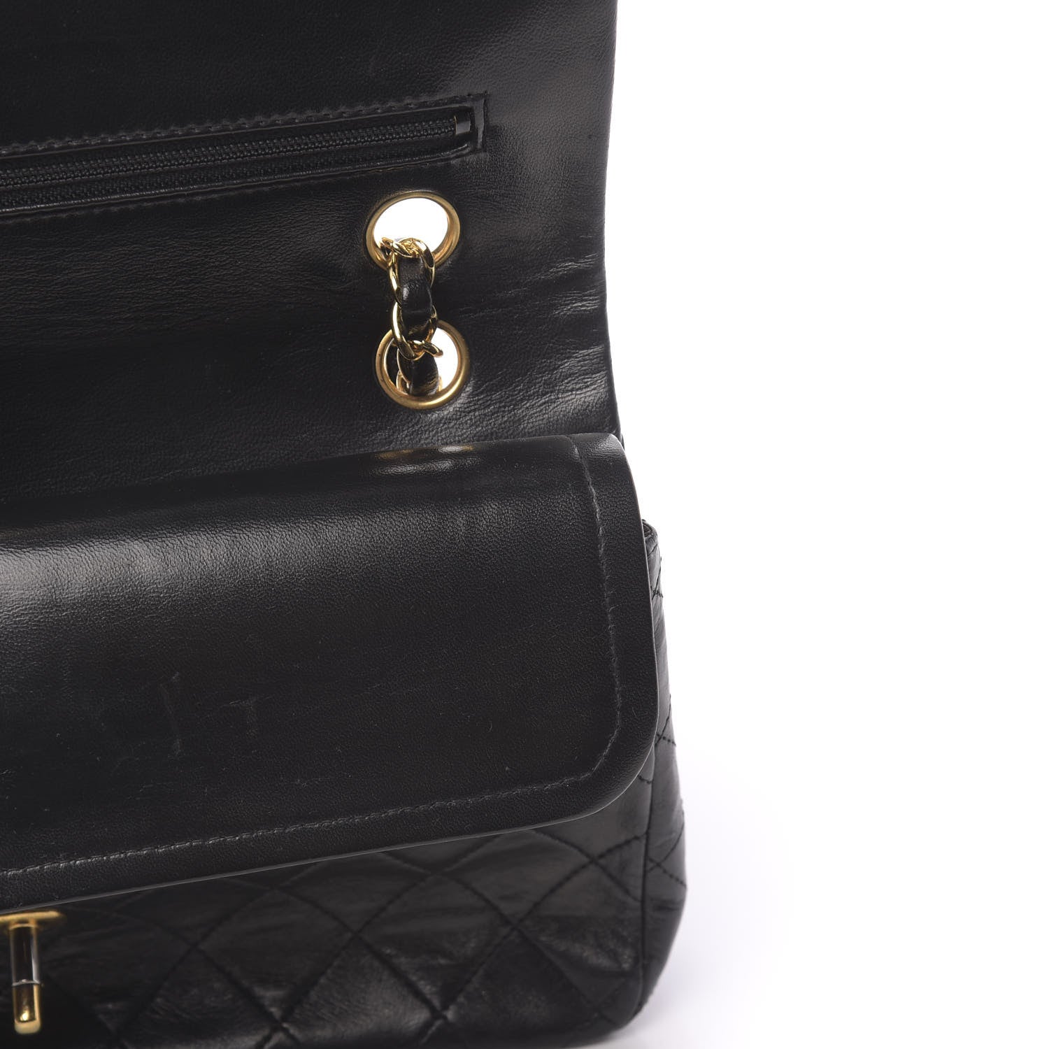 Chanel Lambskin Quilted Medium Double Flap Black 13 of 19